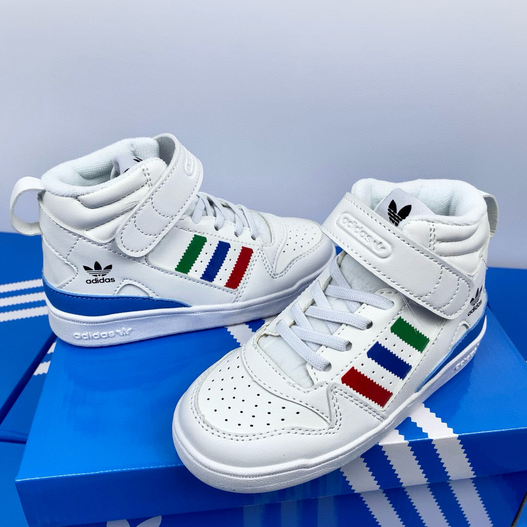 Adidas 84 high-top children's shoes" white"