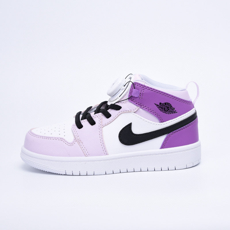 Joe 1 rotating button high top children's shoes" white, purple"