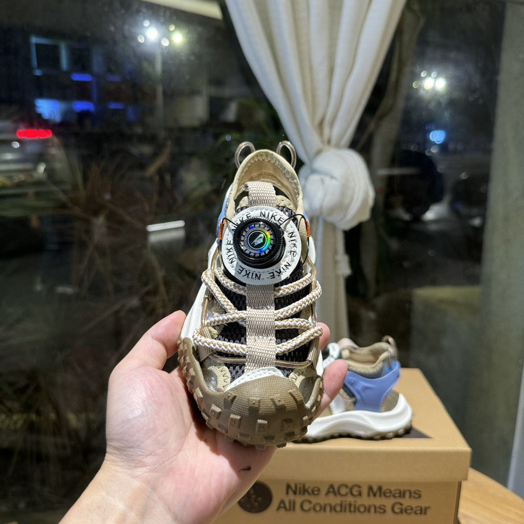 Popular NK hiking shoes and sandals" darker brown, Cream"