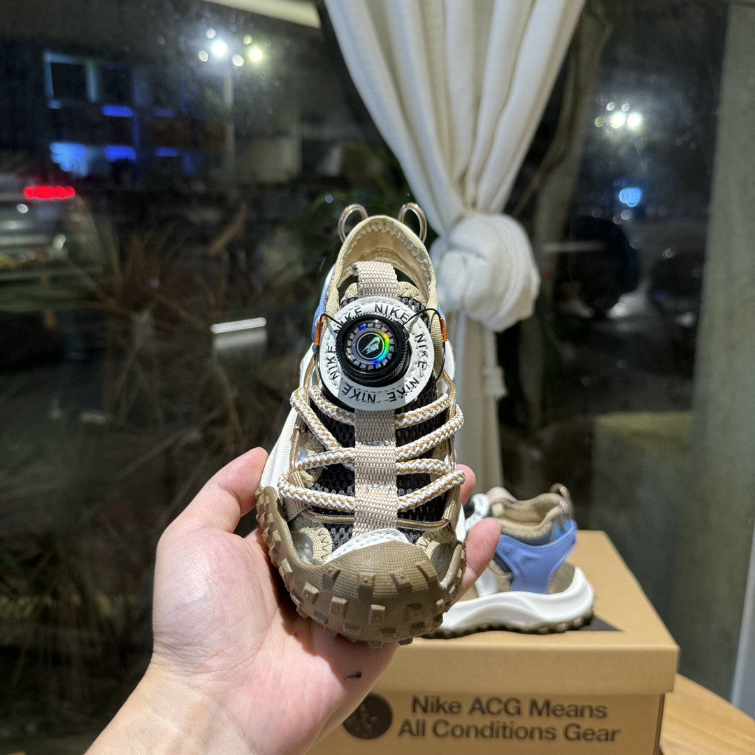 Popular NK hiking shoes and sandals" darker brown, Cream"