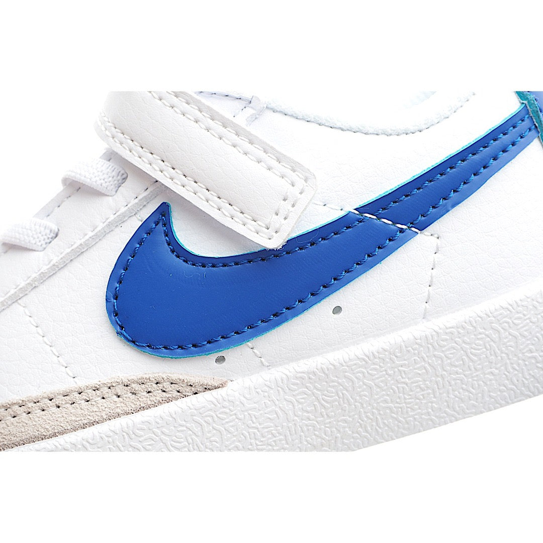 Trail Blazers Velcro Low-Top Kids Sneakers" white, blue"