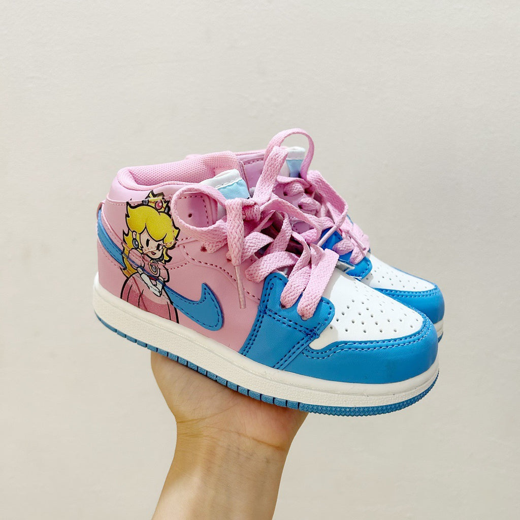 AJ1 Super Mario joint" pink, blue"