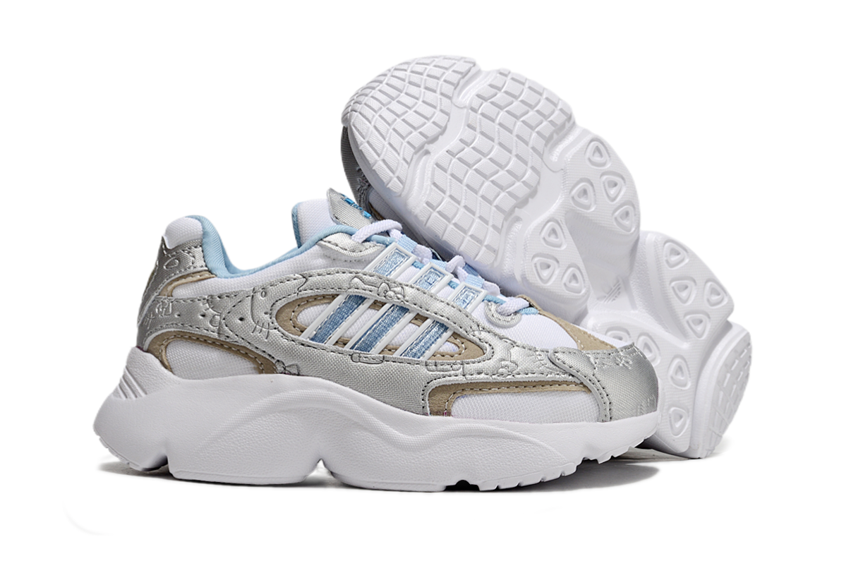 Adidas casual shoes "white and silver, light blue"