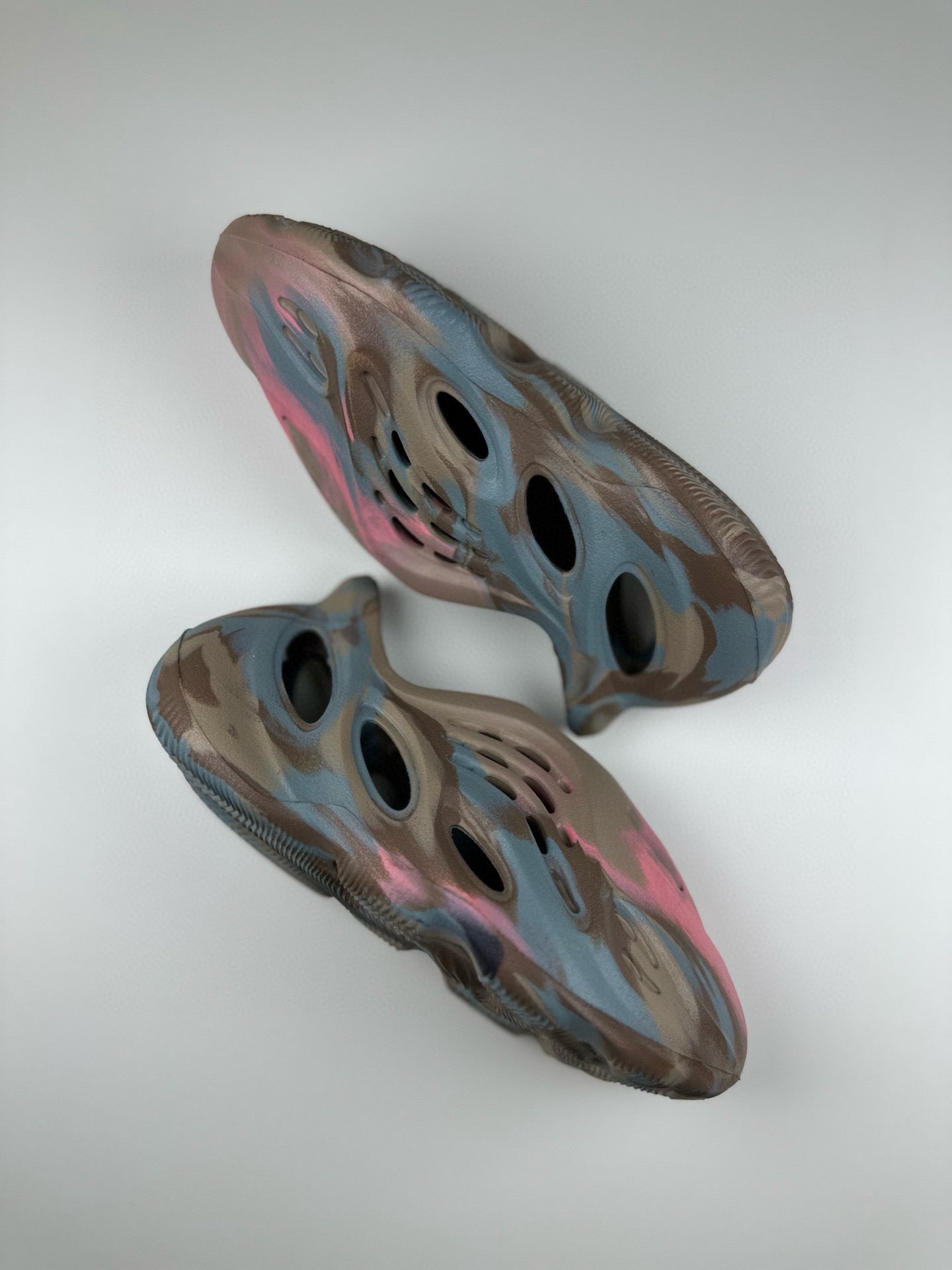 Coconut Crocs" Dark grey, light blue"