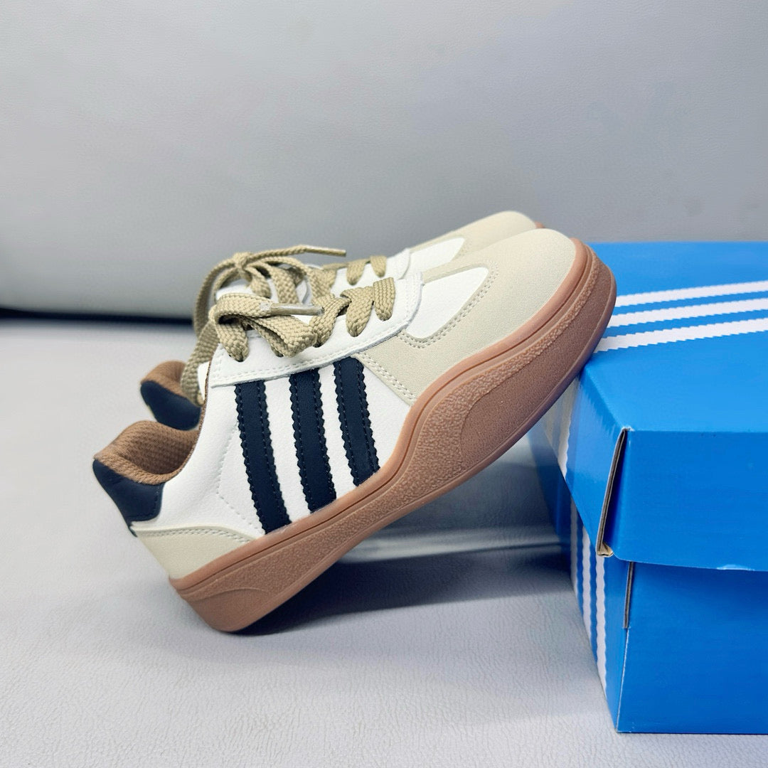 Adidas third generation children's German training shoes" white, gray, navy"