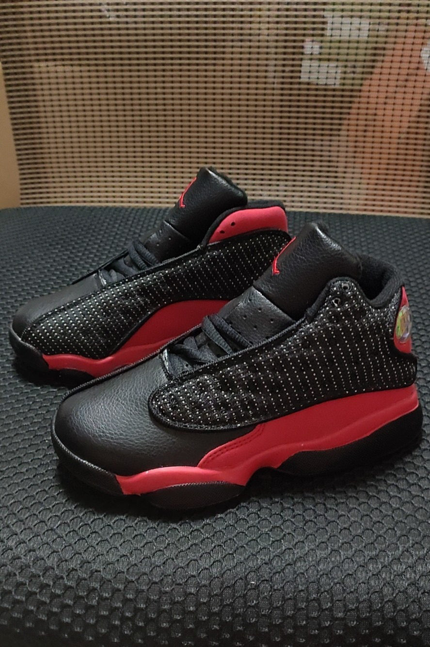 Joe 13 high top children's shoes" black, red'