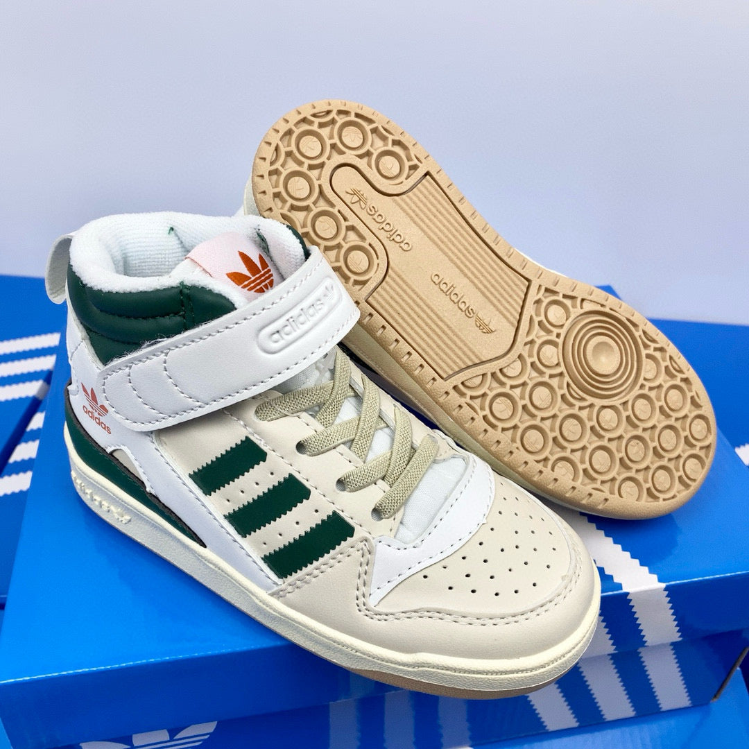 Adidas 84 high-top children's shoes" white, green"