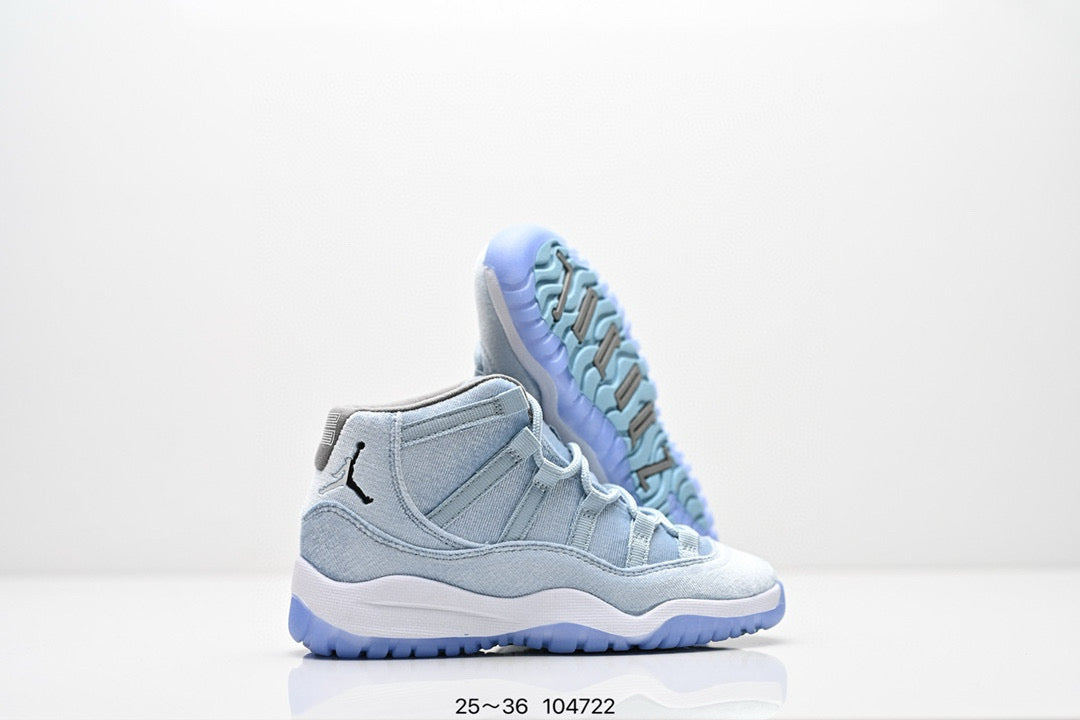 Joe 11 high-top high-quality children's shoes" basketball" light blue"