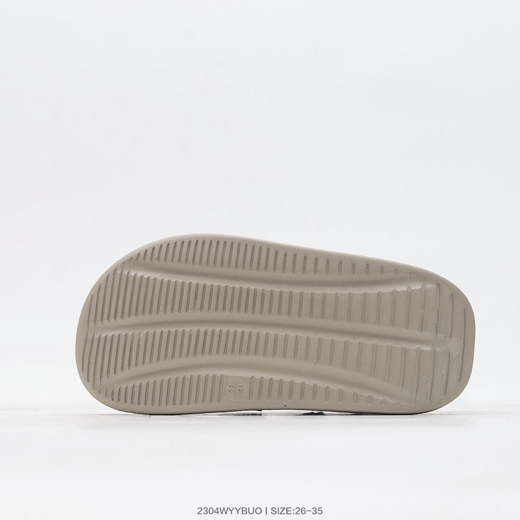 Nike three-bar closed-toe sandals" light olive"