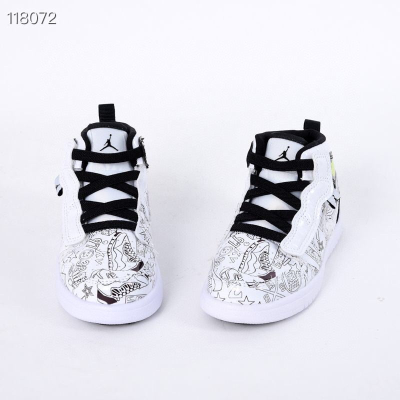 Jordan high top elastic band" white, black"
