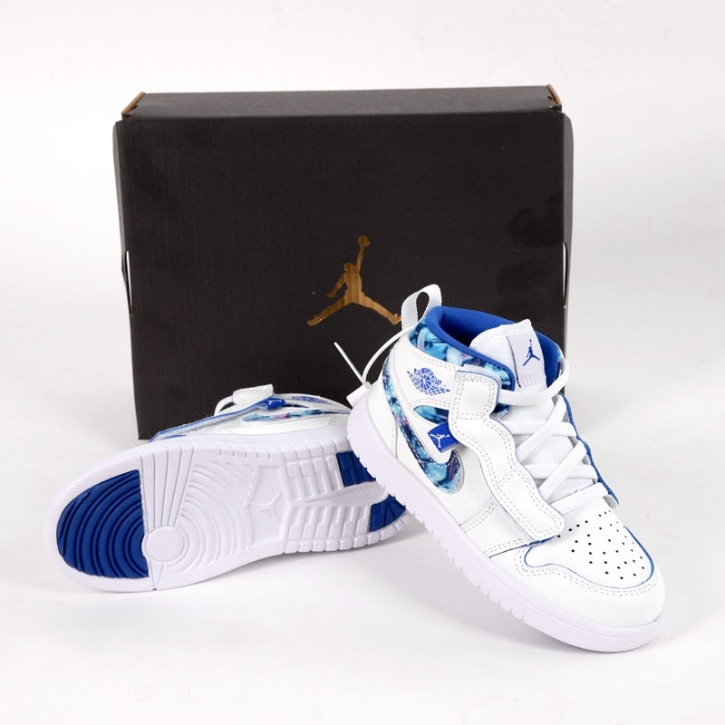 Jordan high top elastic band" white, blue"