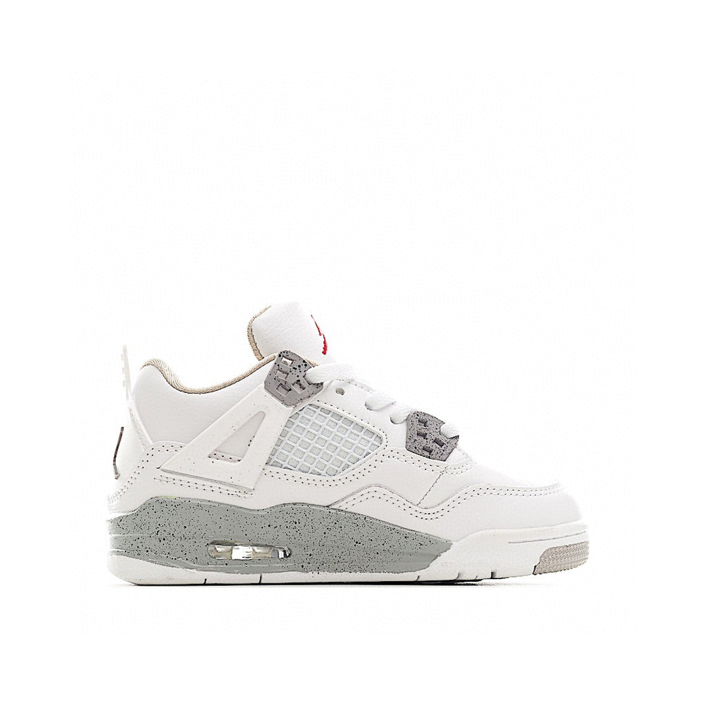 NK AJ 4th generation lace-up basketball air cushion children's shoes" white, gray"