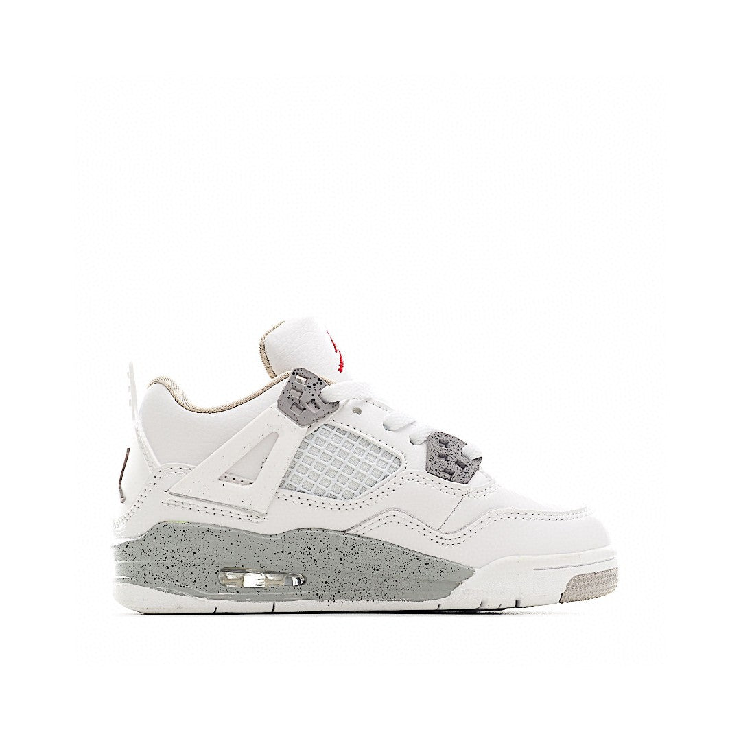 NK AJ 4th generation lace-up basketball air cushion children's shoes" white, gray"