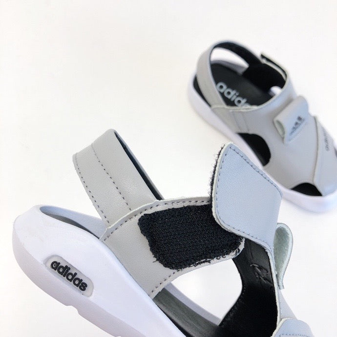 Adidas full leather bread head sandals" gray"