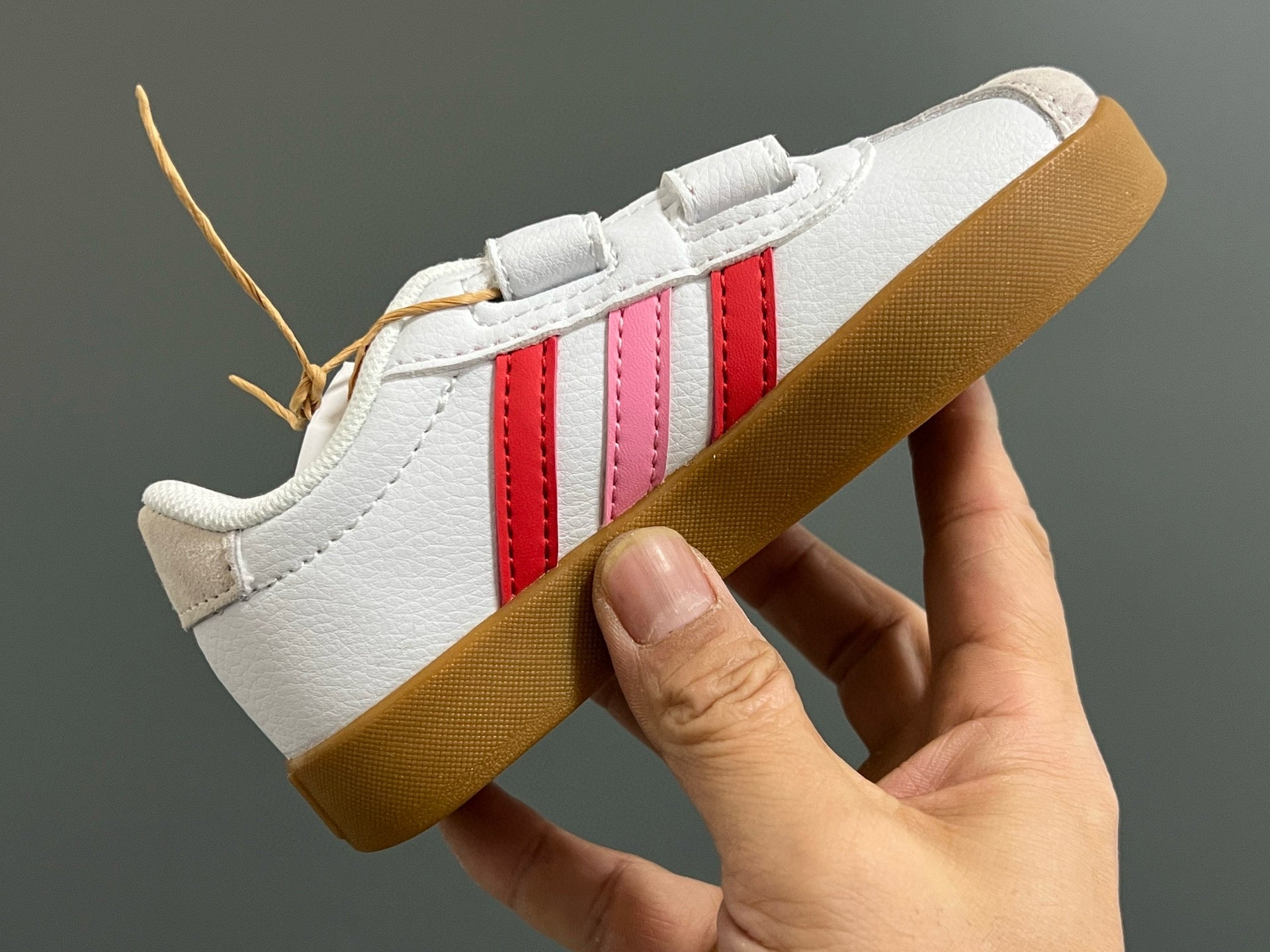 Adidas tennis shoes" white, red, pink"