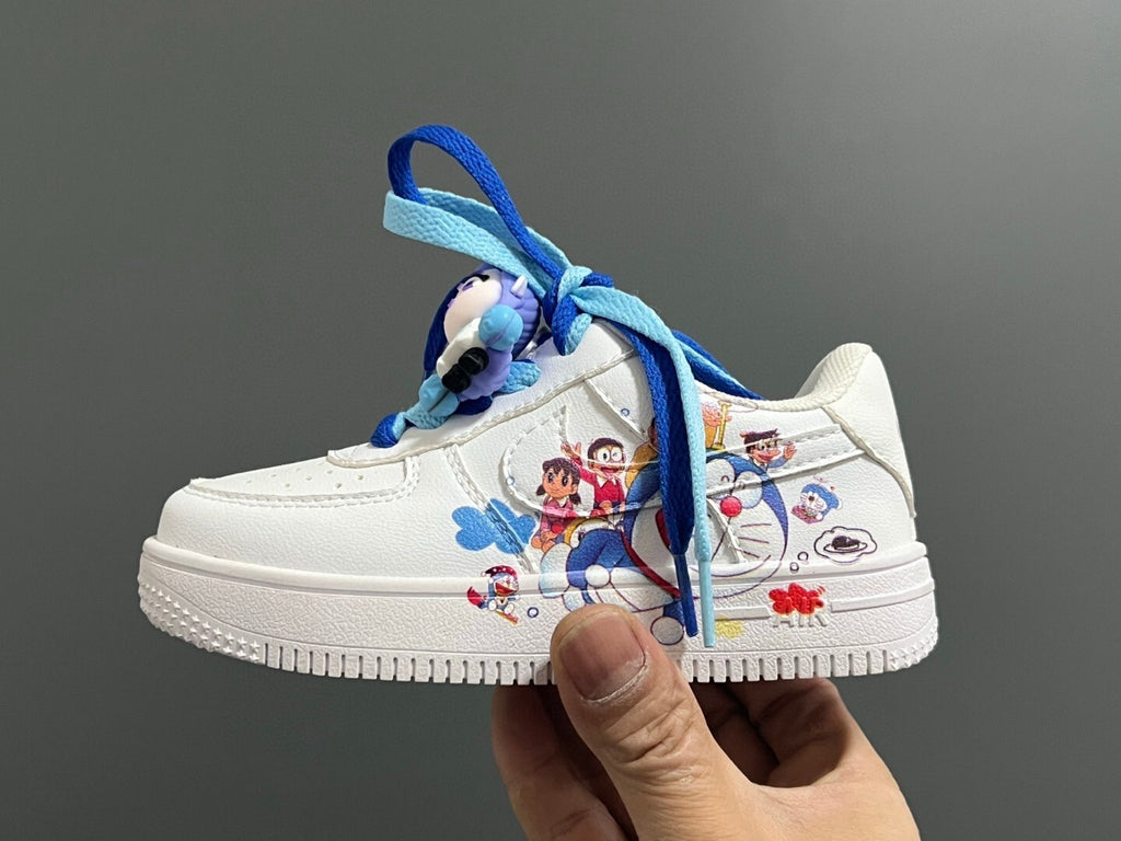 Empty one size pair of shoelaces Velcro cartoon