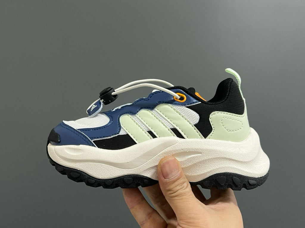 Adidas new elastic buckle children's shoes" white, black, blue"