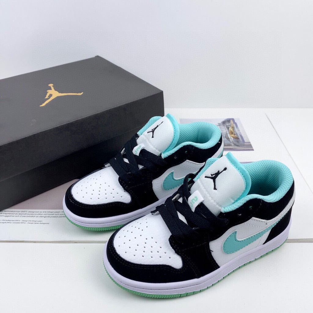 Joe 1 low-top children's shoes" black, white, mint green"