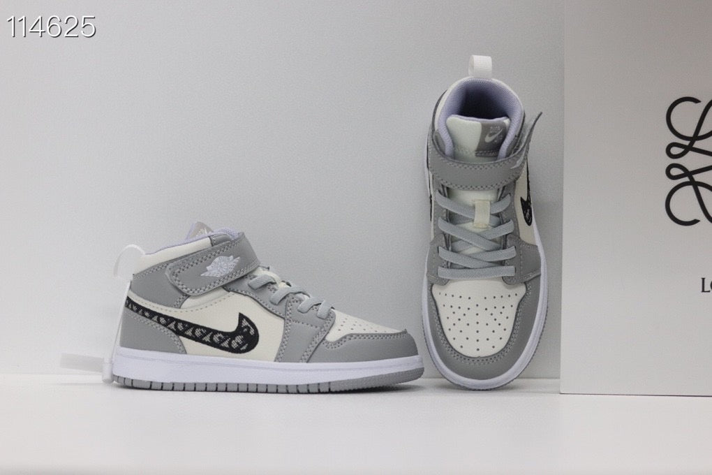 Joe's high-top Velcro children's shoes" white, gray"