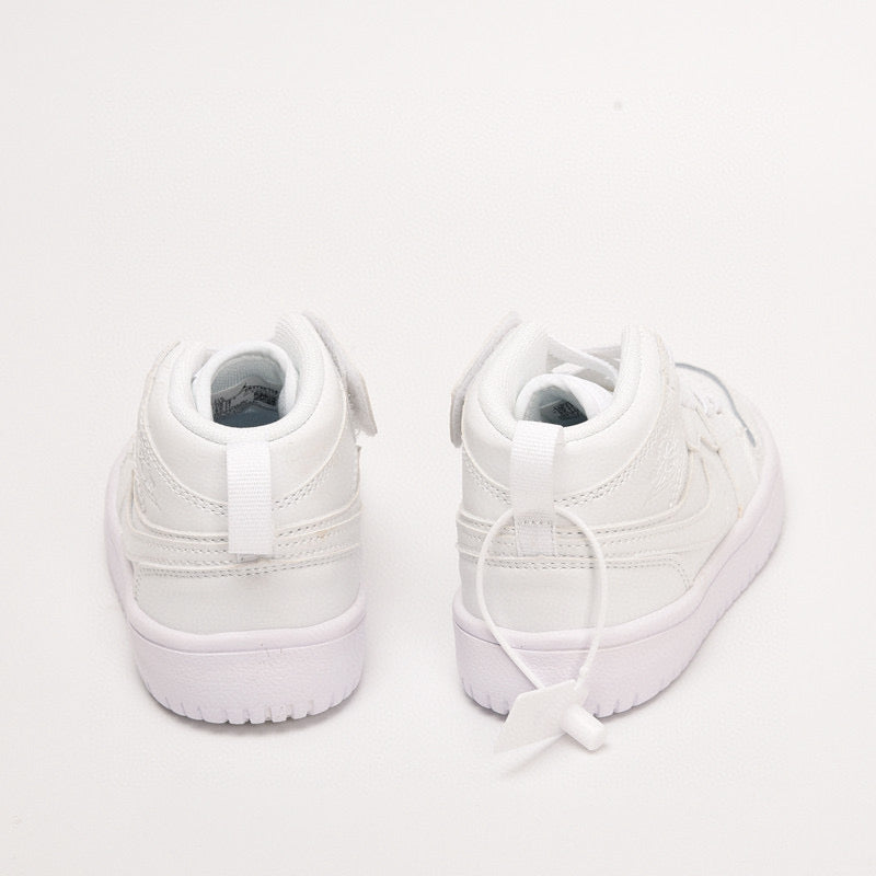 Jordan high top inner Velcro elastic band children's shoes" white"