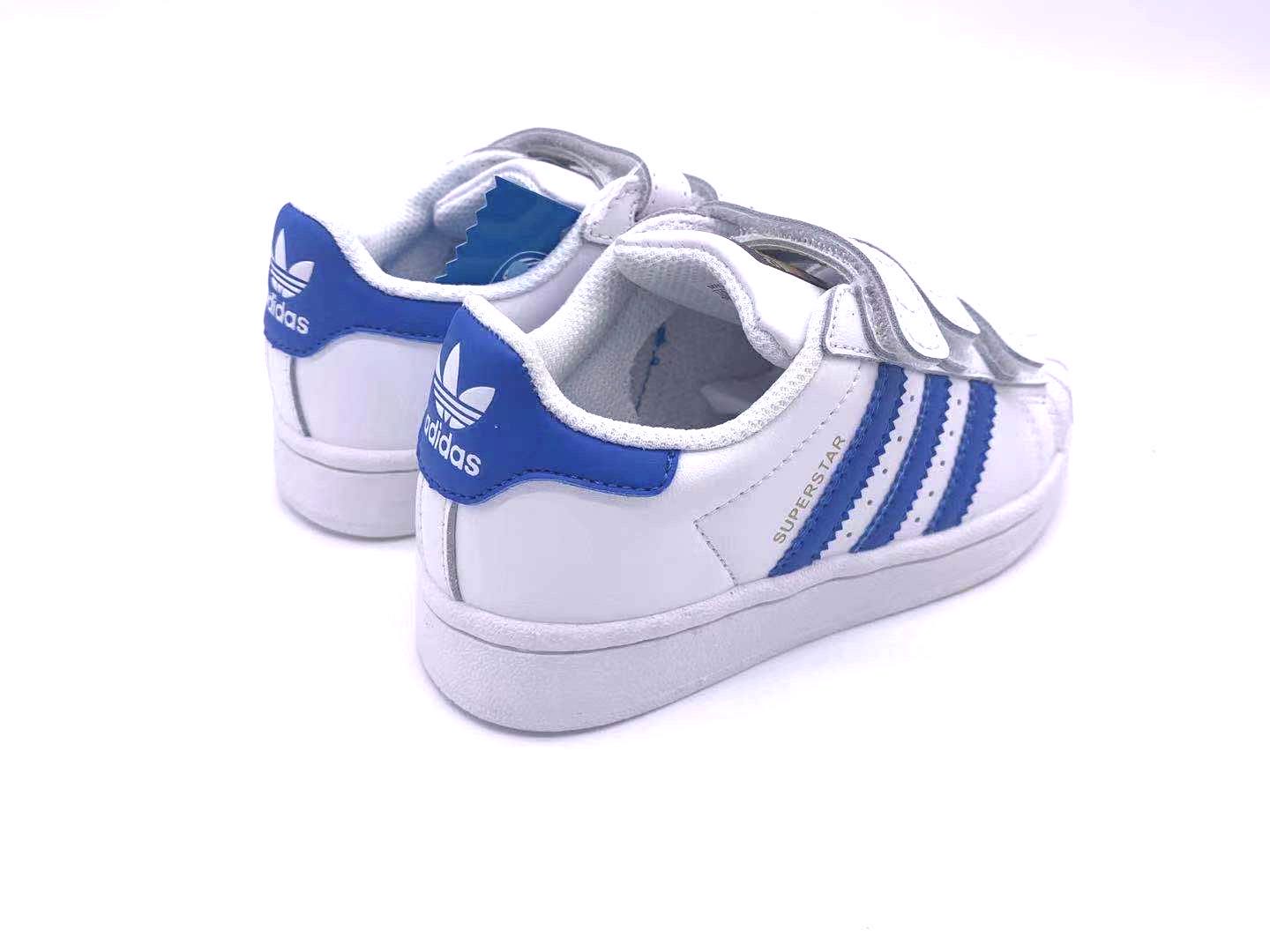 Adidas classic shell toe children's shoes" white, blue"