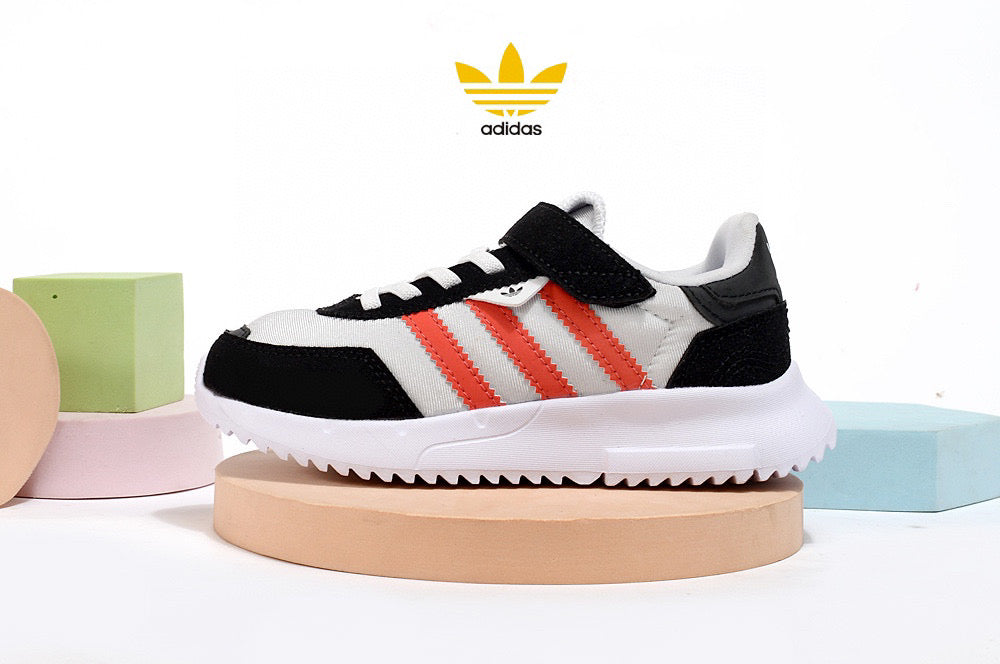 Adidas clover lightweight soft sole" black, gray, orange"