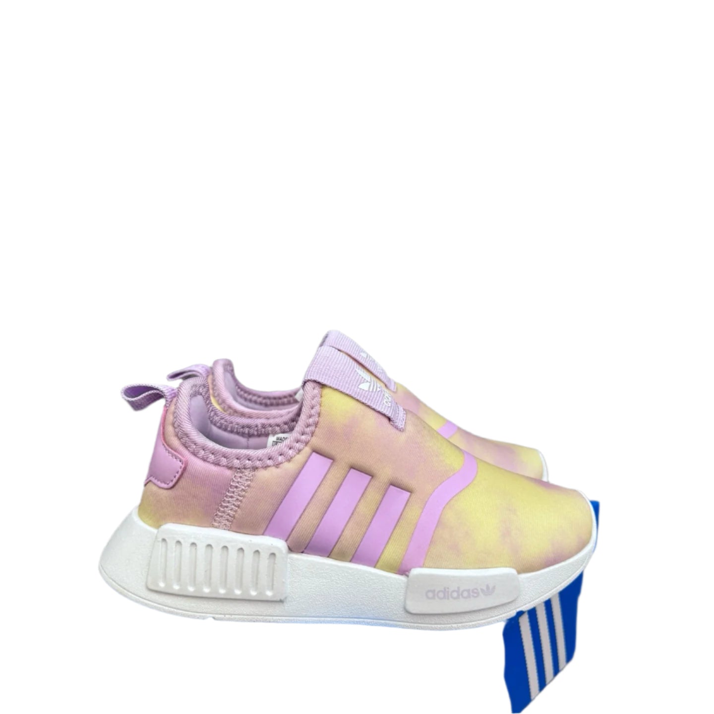 NMD slip-on shoes for kids" pink with gold"
