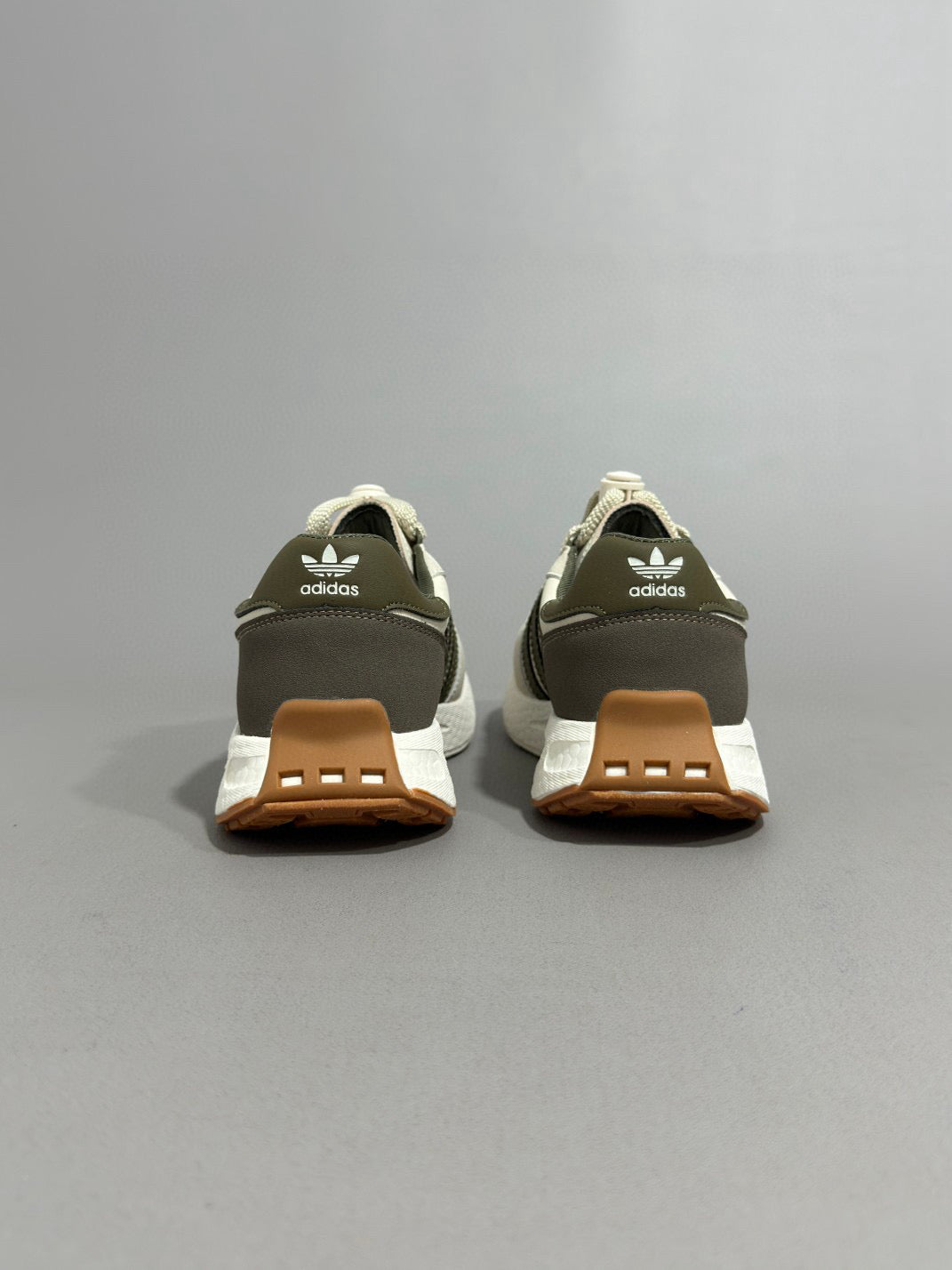 Adidas Popcorn Running Shoes" gray, dark olive green"