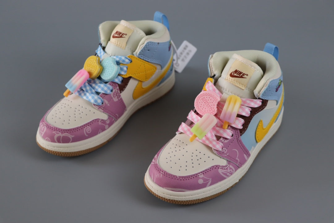 AJ-89 "cream , purple, blue, pink"