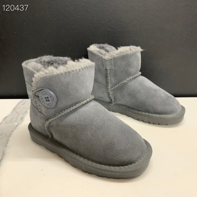UGG mahogany buckle children's snow boots"  gray"