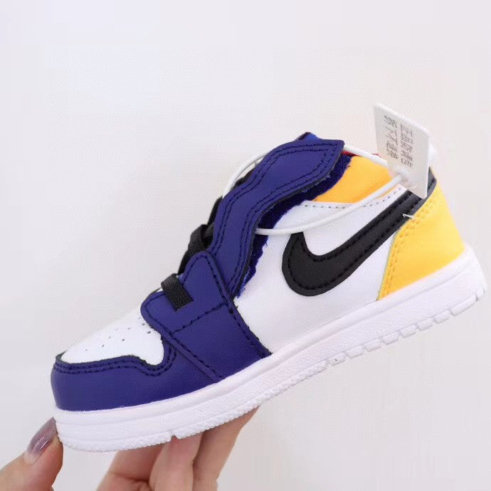 Jordan low top elastic band" white, yellow, blue"