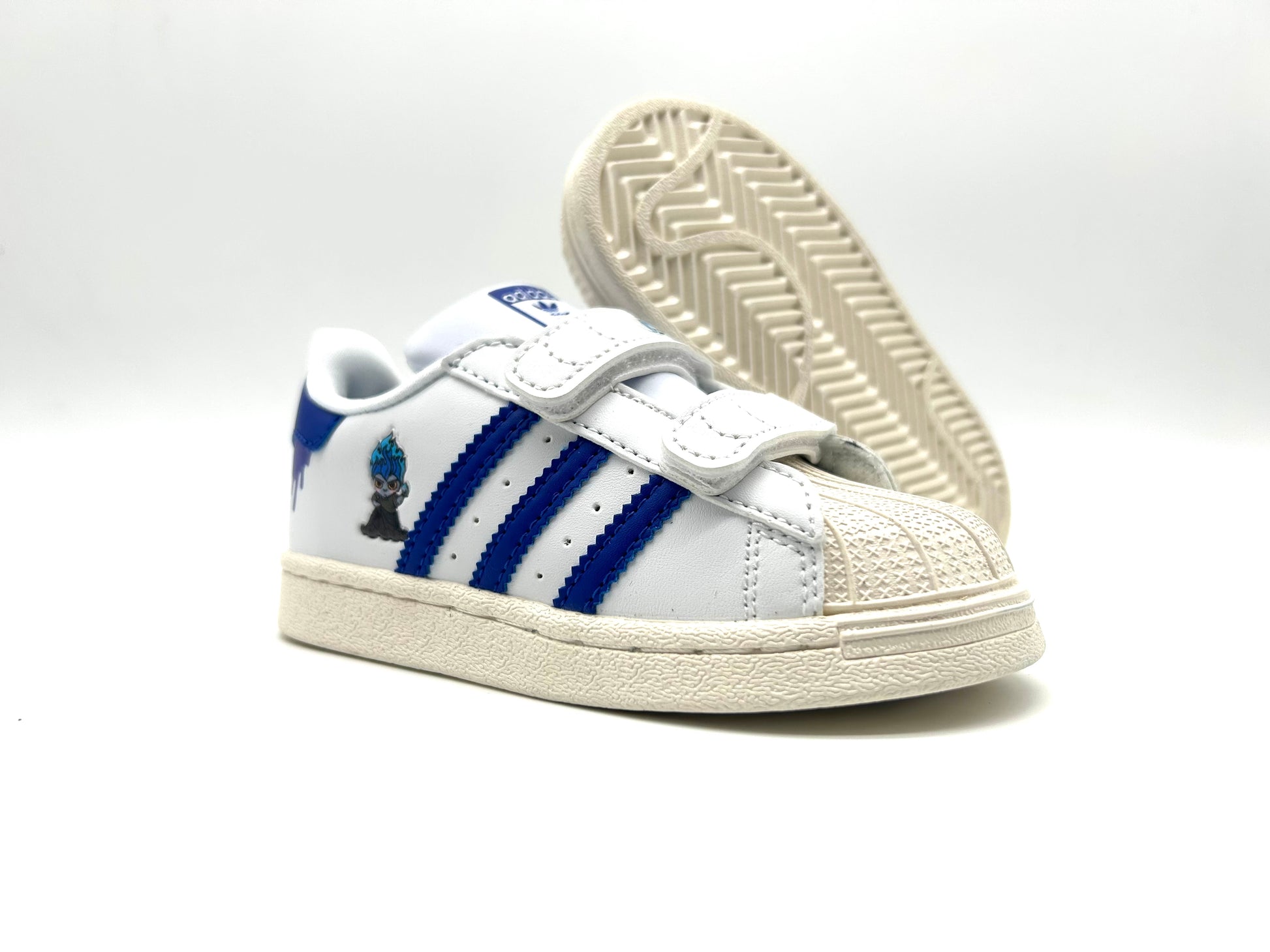 Adidas classic shell toe children's shoes" white, blue"