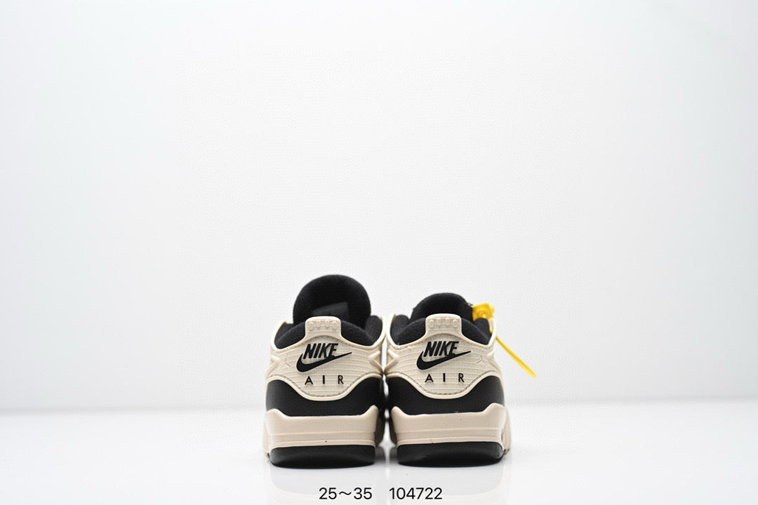 Jordan 4 low-top air cushion basketball shoes" black, cream"