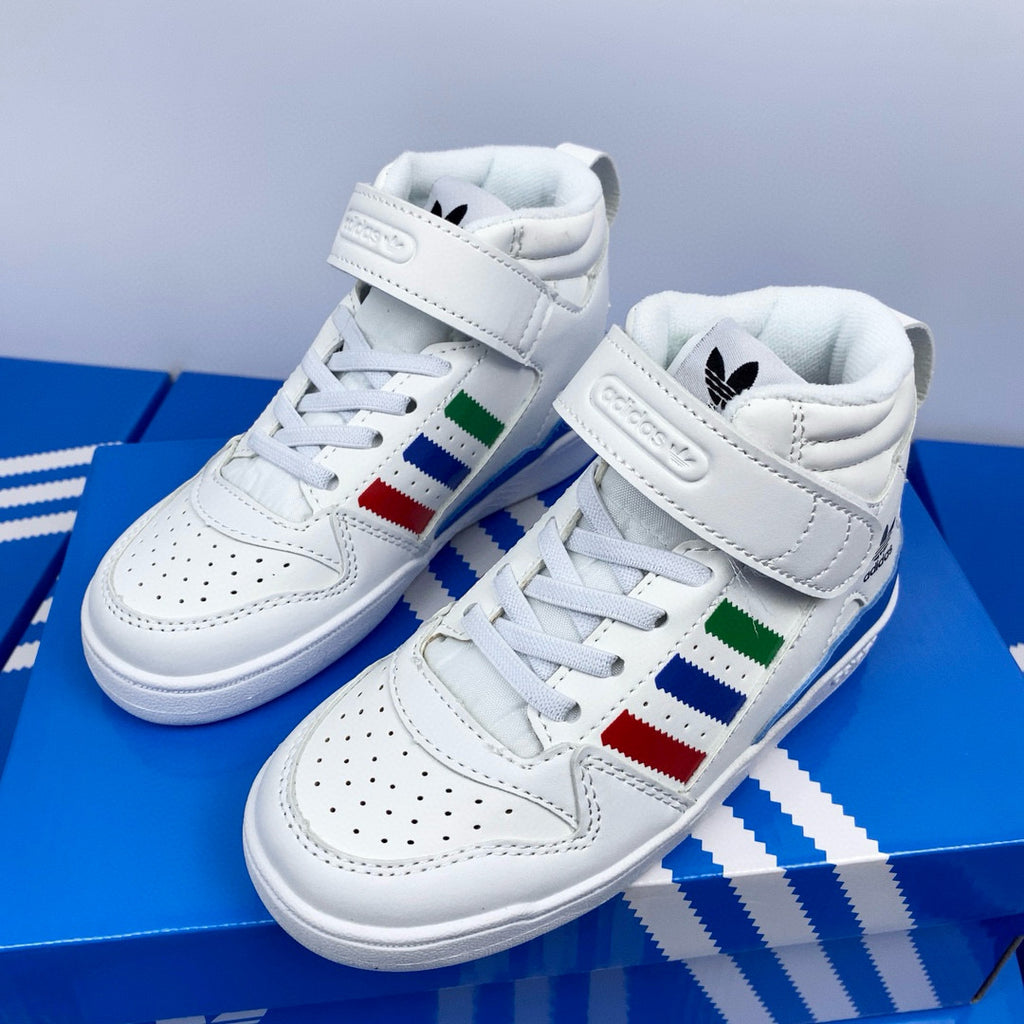 Adidas 84 high-top children's shoes" white"