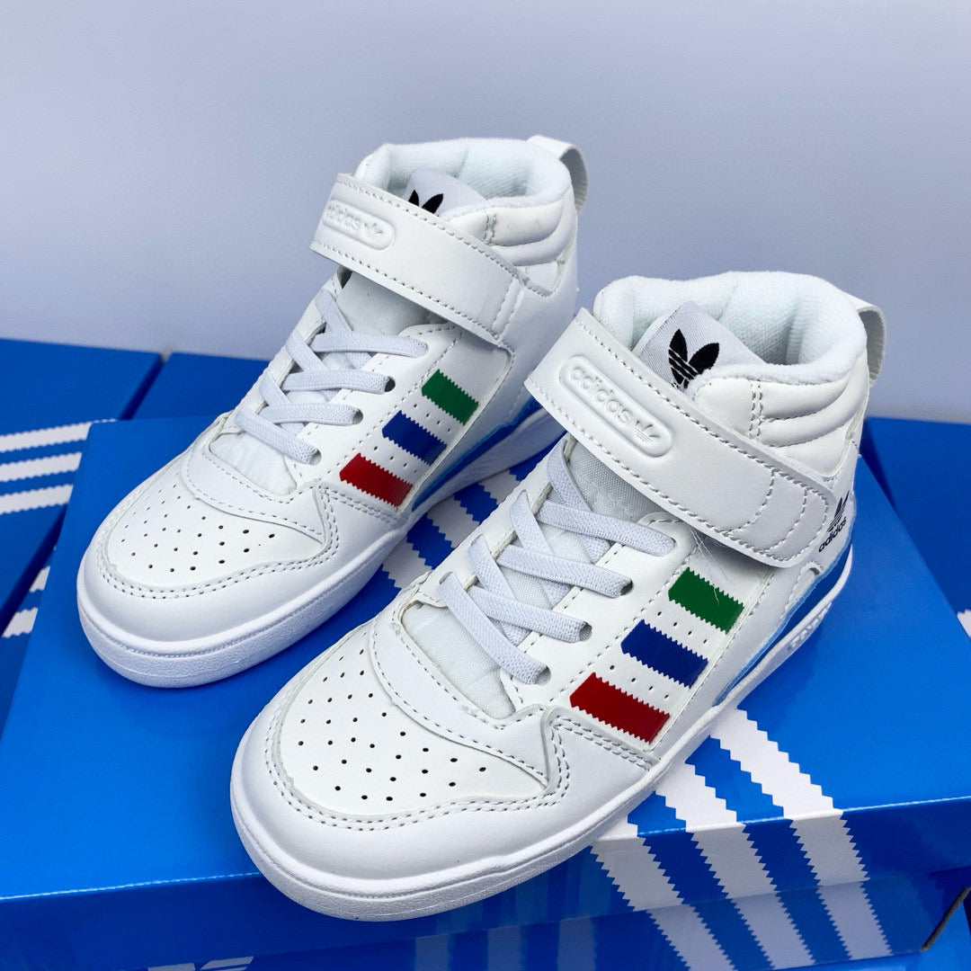 Adidas 84 high-top children's shoes" white"