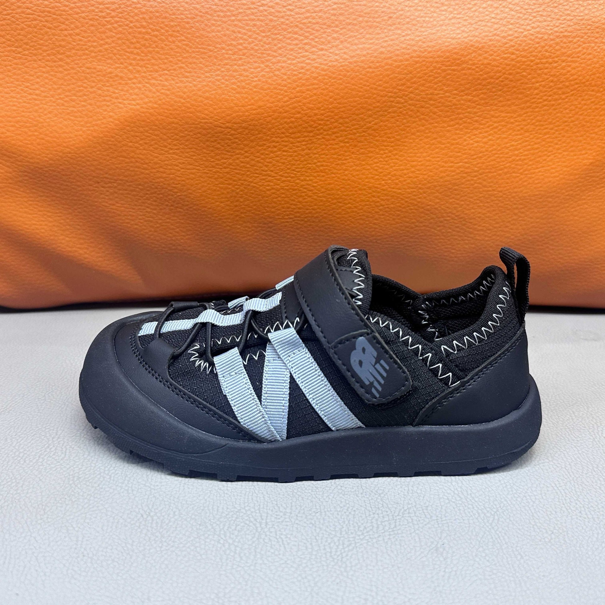 N3205 Velcro Sandals "black,  light blue-grey "