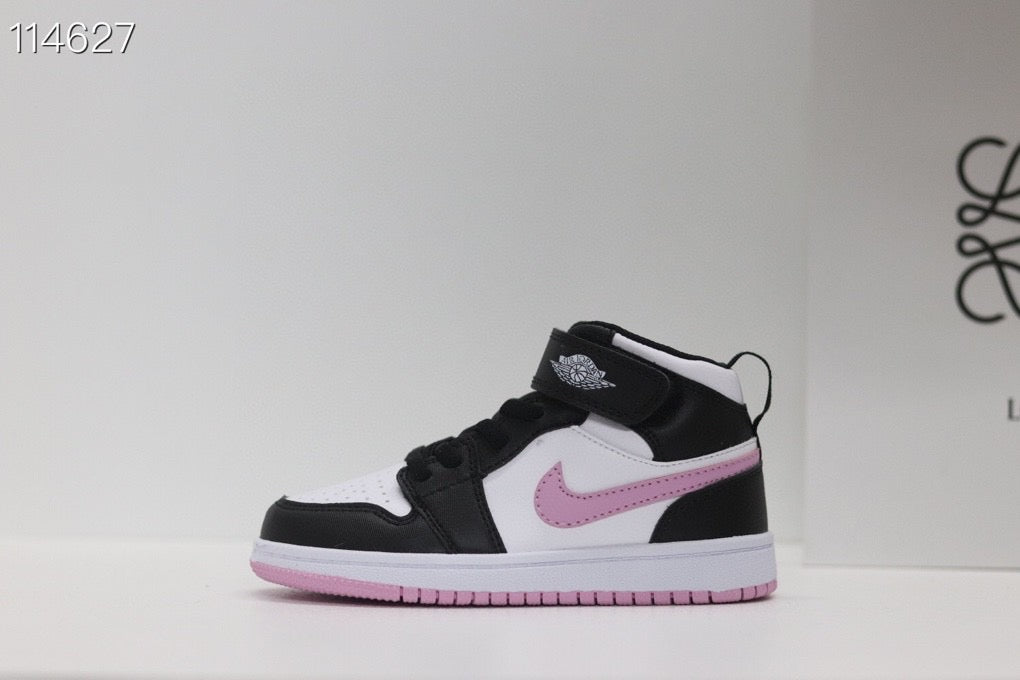Joe's high-top Velcro children's shoes" white, black, pink"