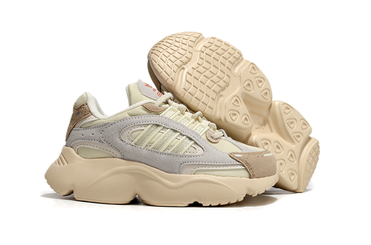 Adidas casual shoes " beige, light grey, and a very light cream"