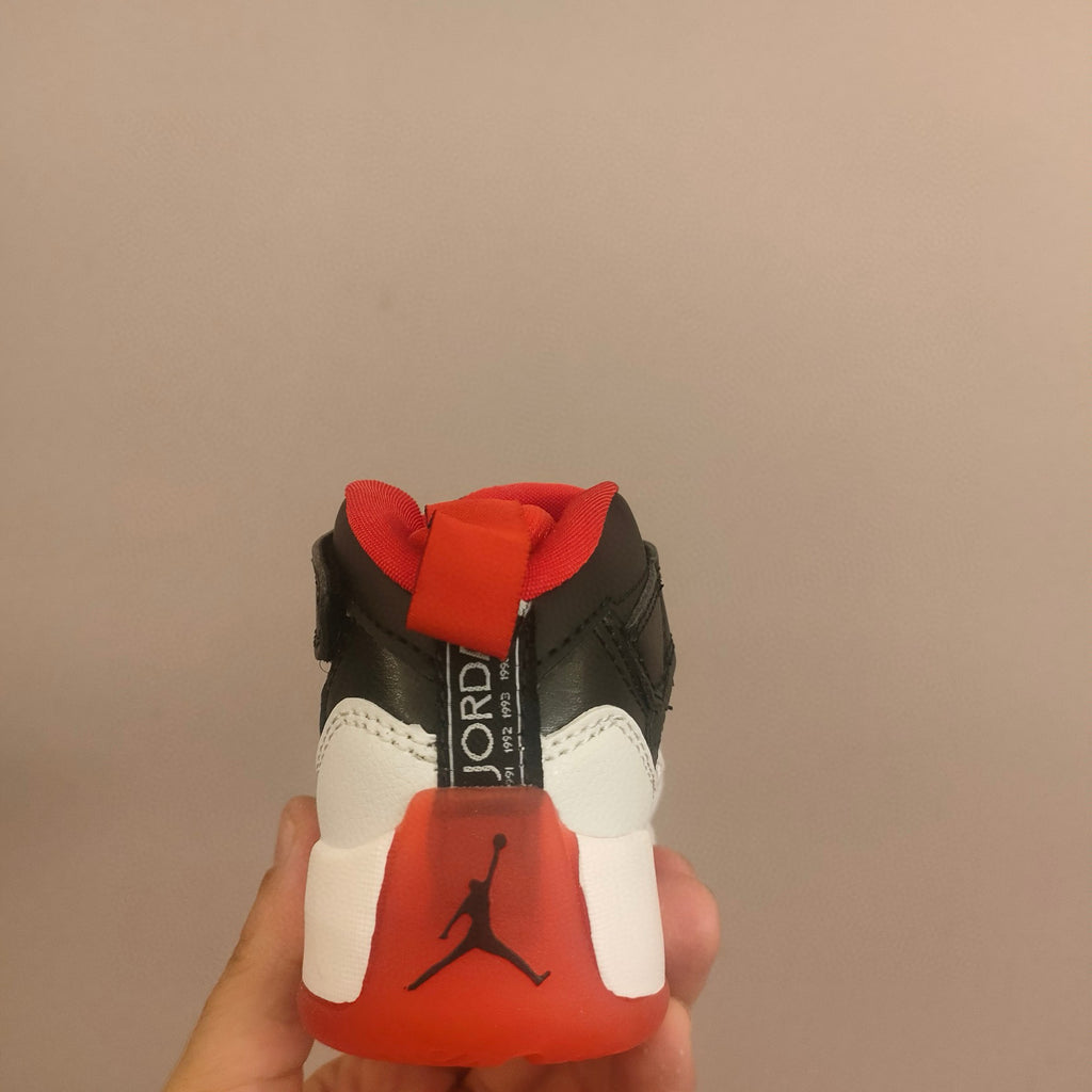 Jordan 612 single buckle children's shoes" white, black, orange"