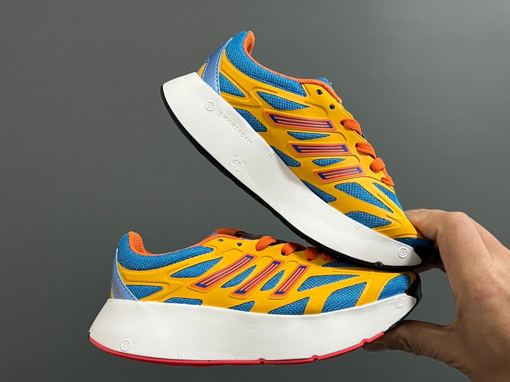 A's new children's shoelace buckle swing sports shoes" Orange, blue"