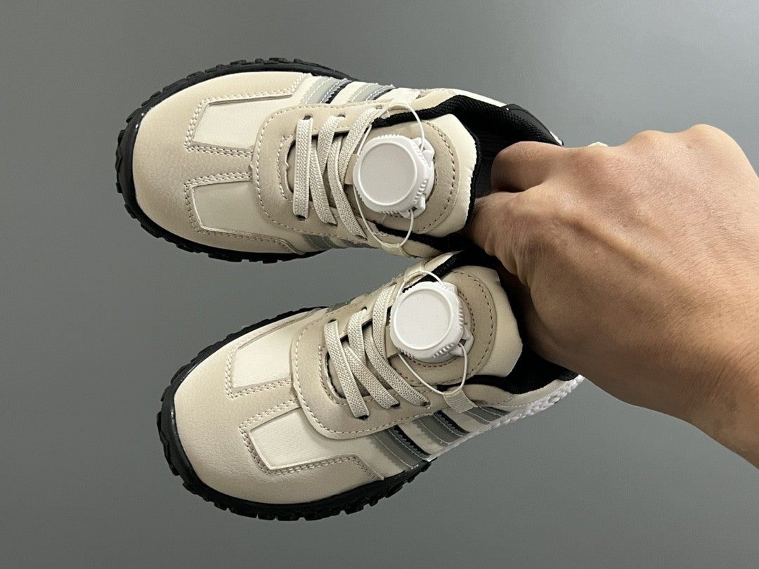 Adidas lock buckle children's dad sports shoes" cream, white"
