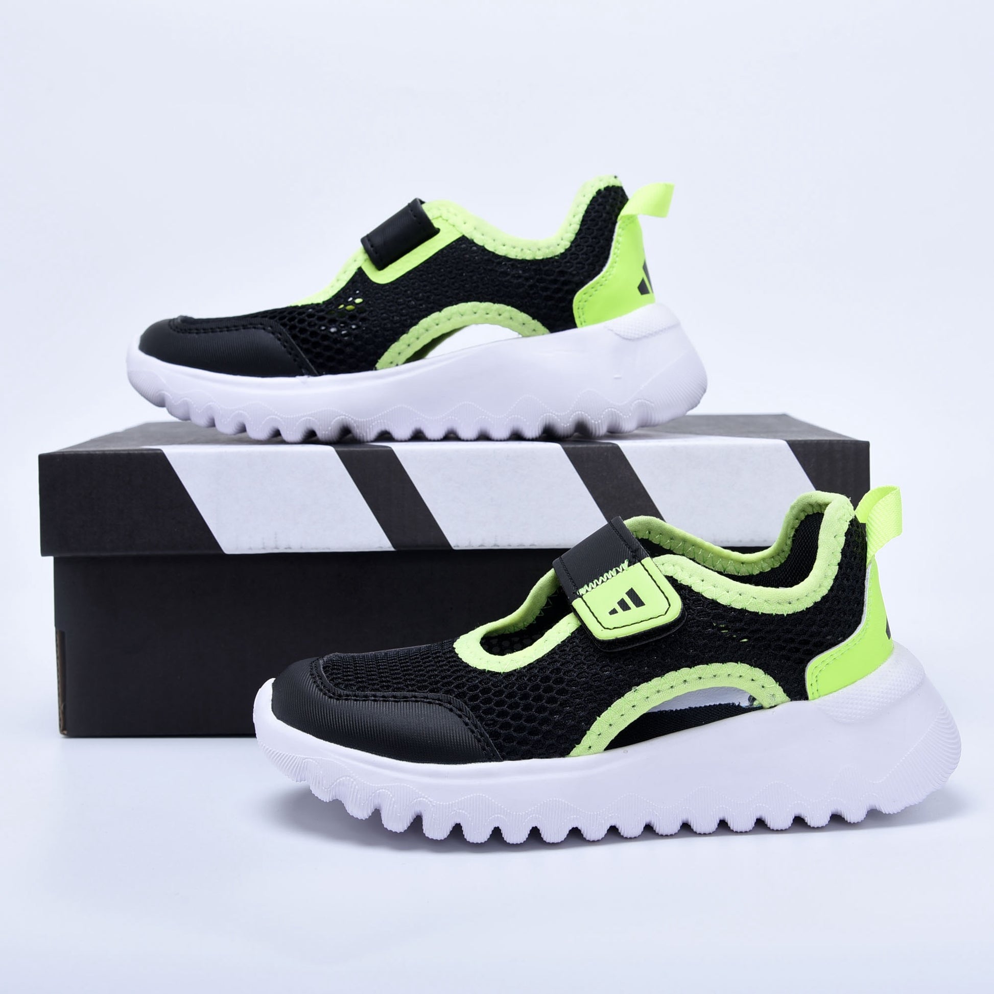 Adidas mesh single buckle sandals " Black and Yellow"