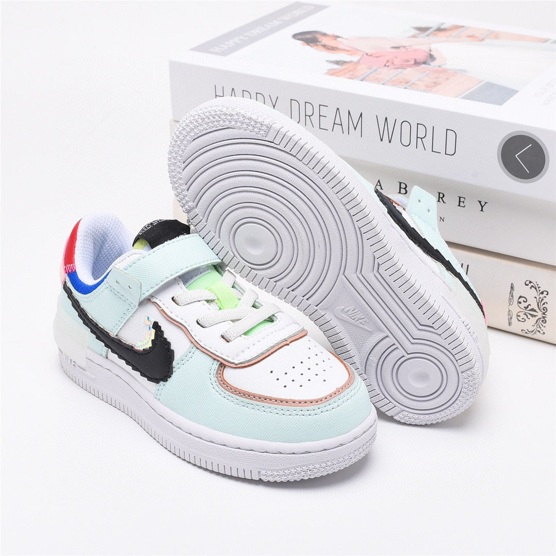 Air Force Macaron Velcro " white, sky blue"
