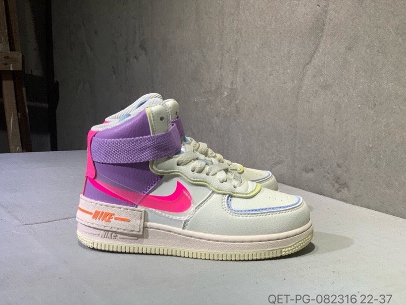 High-top Macaron Air Force" white, purple"