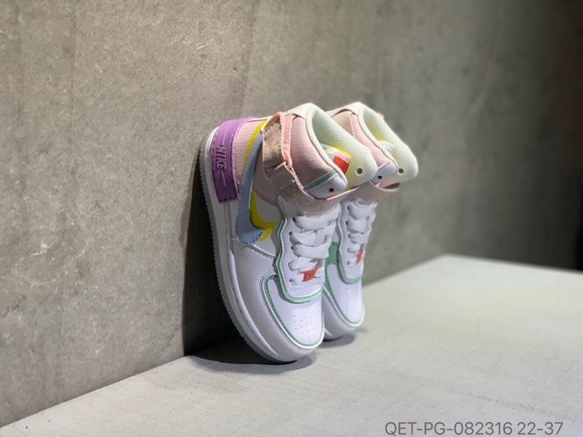 High-top Macaron Air Force" white, pink"