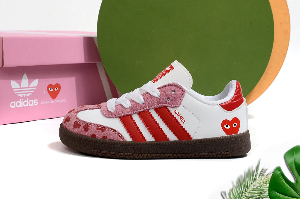 Adidas children's training shoes" white, red"
