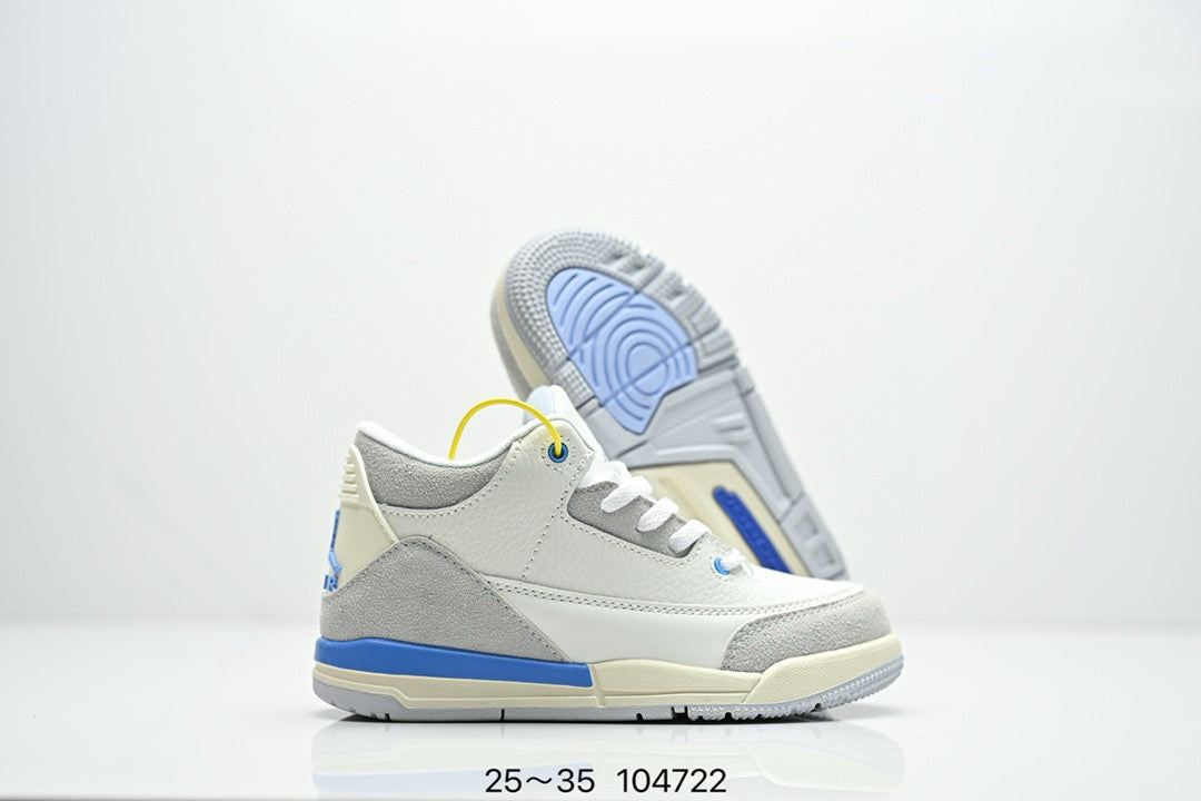 Joe 3" white, gray, blue"