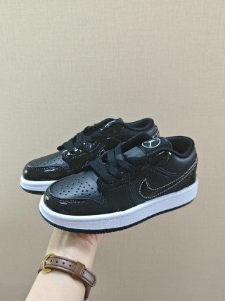 Qiao Yizhuan G version low-top children's lace-up sports shoes" black"