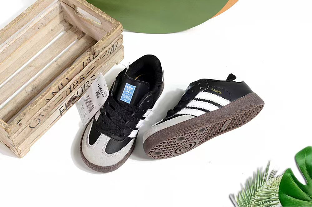 Adidas children's training shoes" white, black"