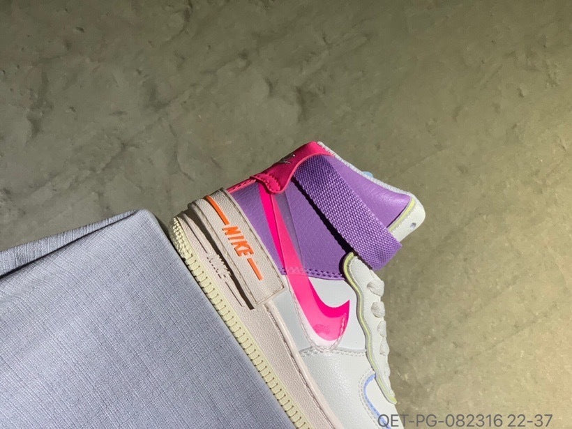 High-top Macaron Air Force" white, purple"